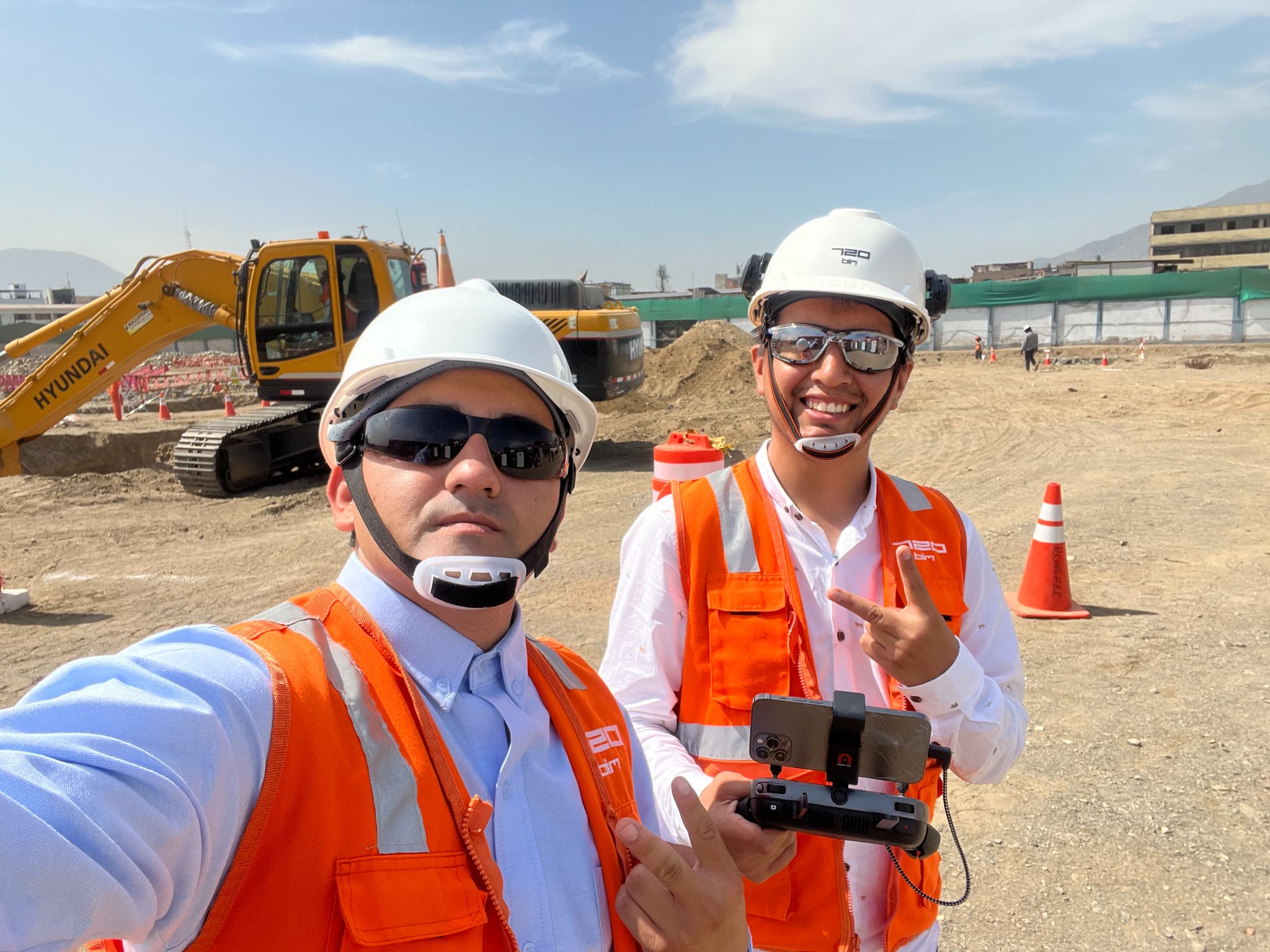 Equipo con drone